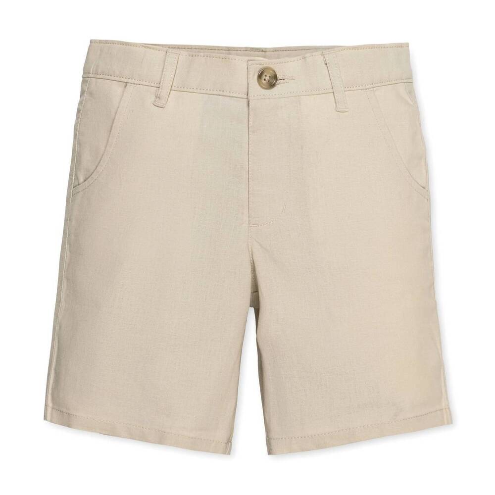 NEW HOPE & HENRY boys' chino zip fly short in sand linen